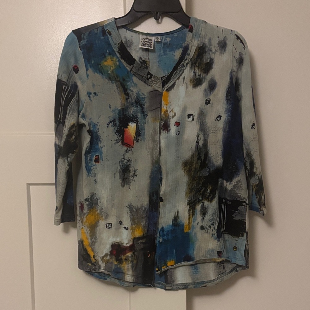 Parsley & Sage Abstract-Print V-Neck Women's Top